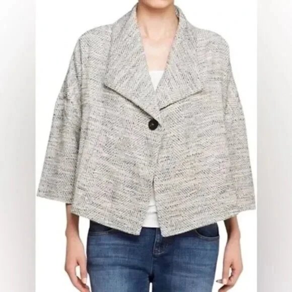 Eileen Fisher Herringbone Swing Jacket – Size 1X - Picture 1 of 6